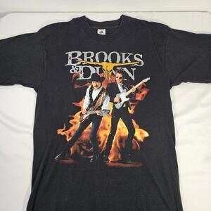 Vintage Brooks & Dunn Electric Rodeo 90s Concert T-shirt L Single Stitch 2sided
